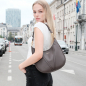 Preview: Hobo Bag Schultertasche aus Kalbsleder in dunkelbraun